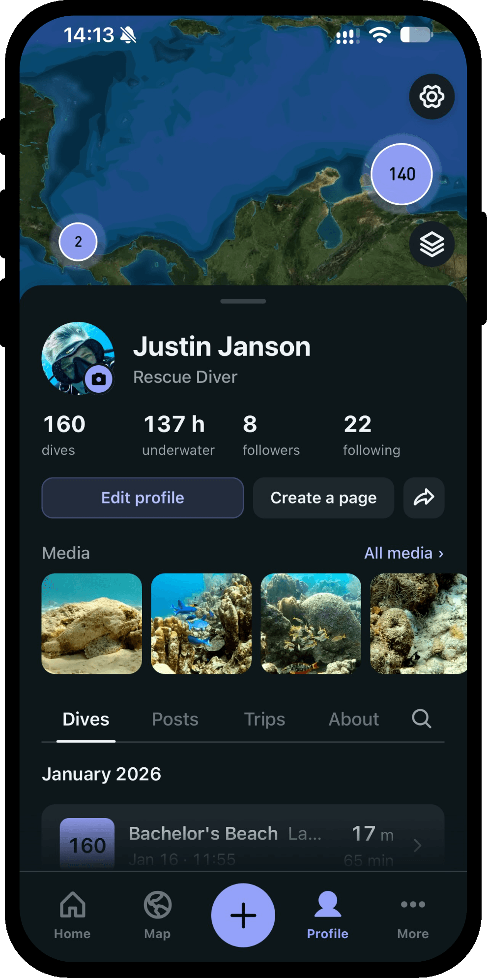 Scubaspot: your diver profile