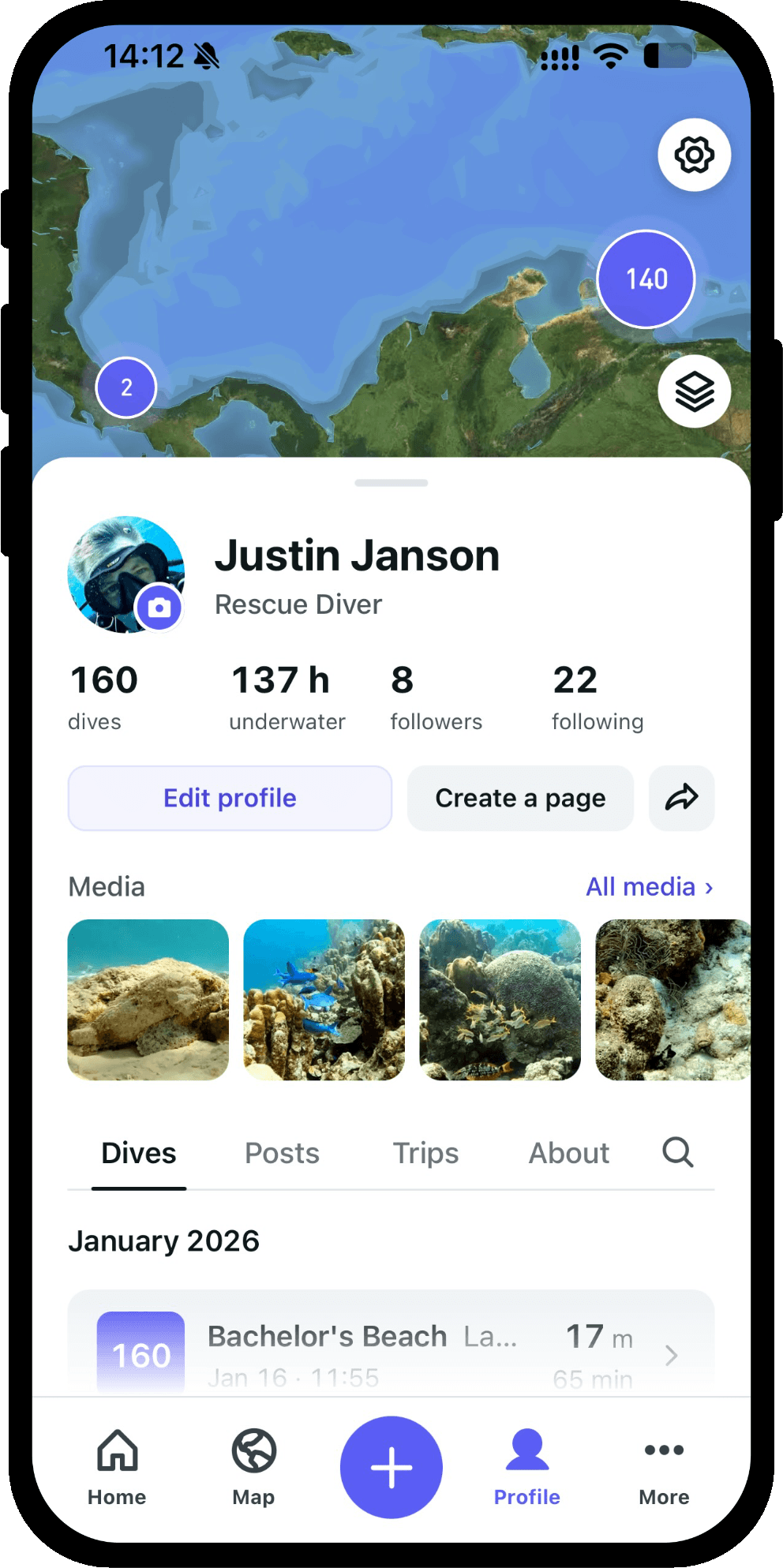 Scubaspot: your diver profile