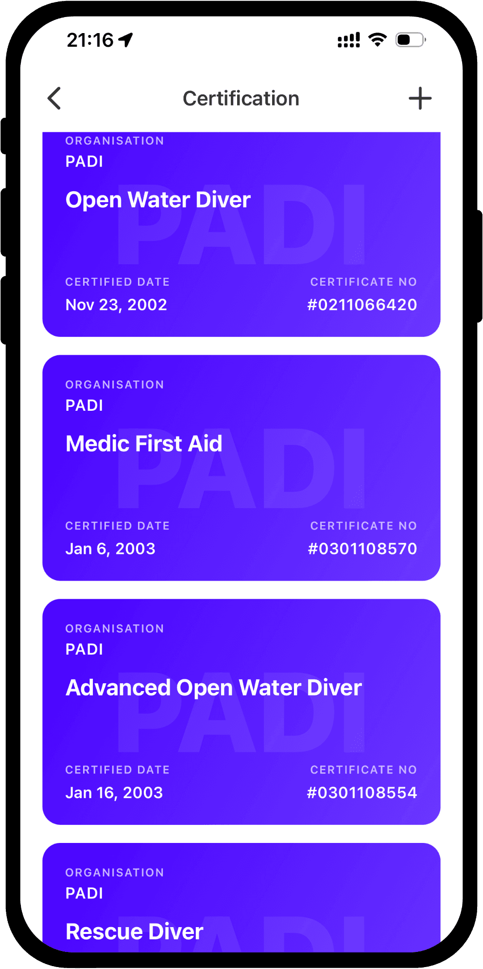 Track your certifications