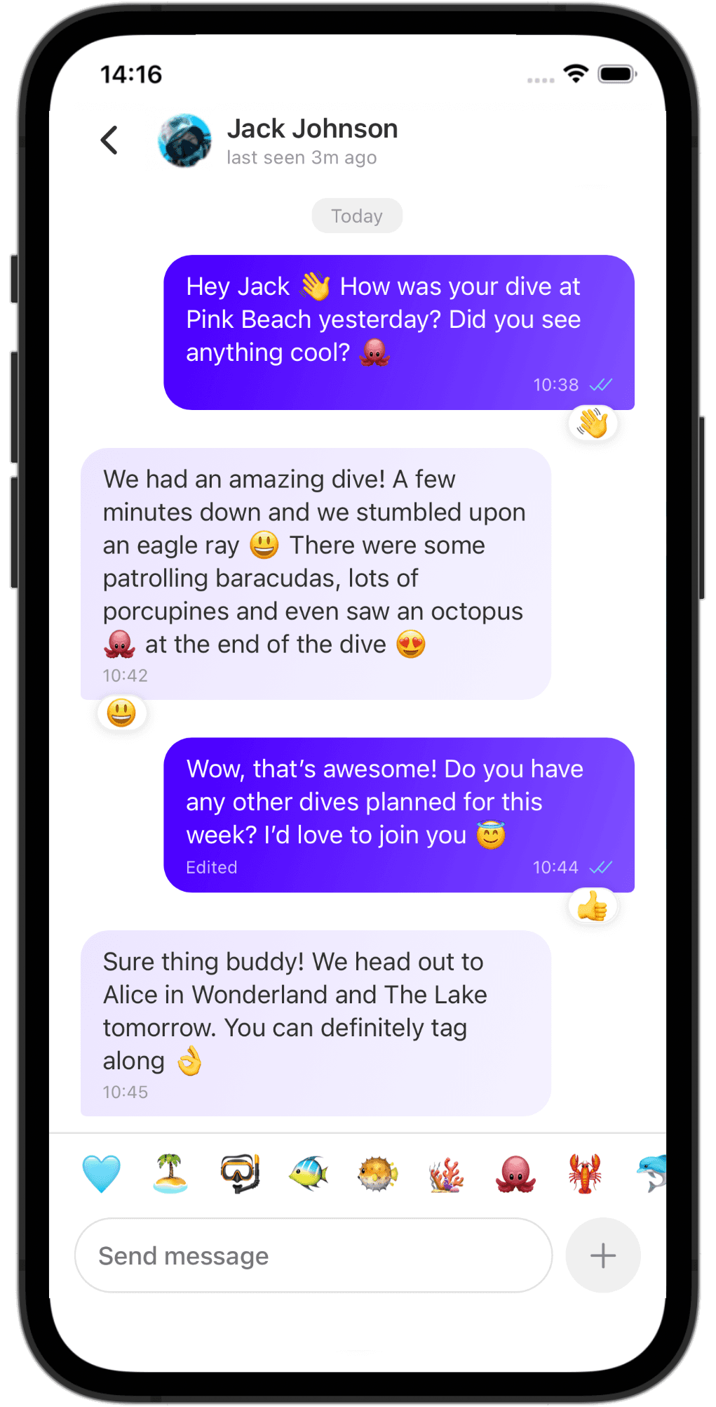 Chat with your dive buddies
