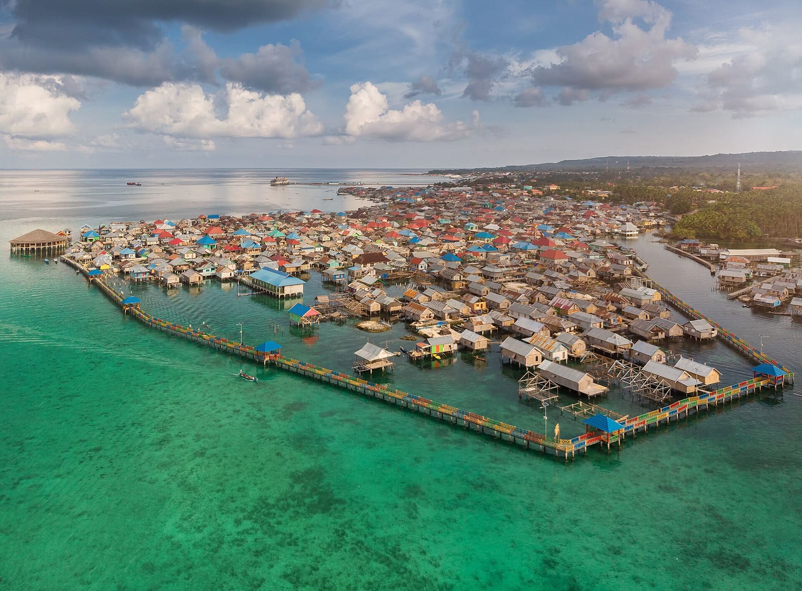 The floating village of Bajo tribe on the island of Wangi-Wangi, Wakatobi National Park, South East Sulawesi